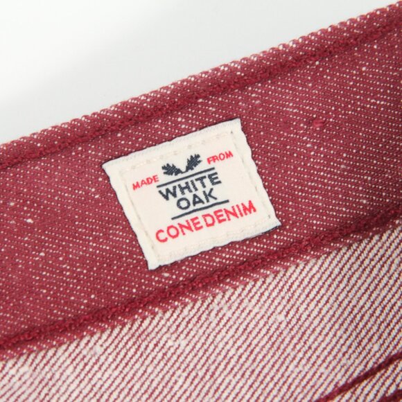 Levis Levi Strauss White Oak Cone Denim 501 Burgundy Red Dungarees Jeans, 40x32 - Picture 7 of 12